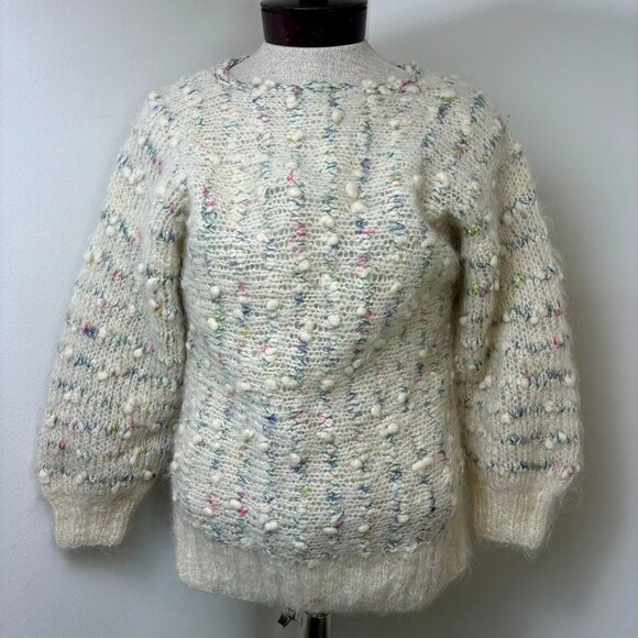 Bernat Klein Hand-Knit Mohair Bobble Sweater Multicolor Pullover Jumper Fits M - Picture 2 of 7